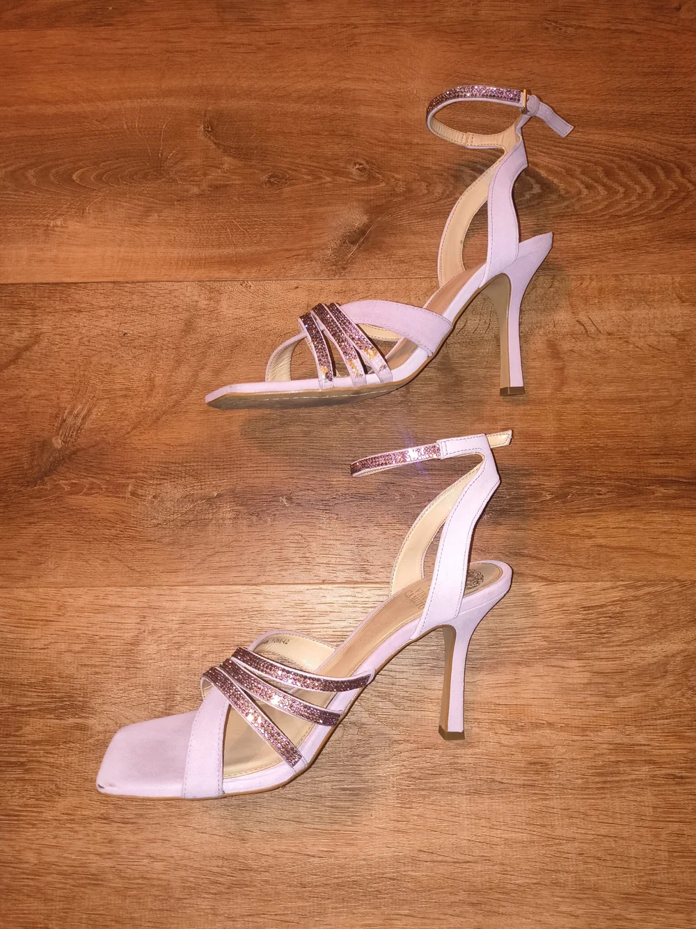 Vince Camuto Pink Strappy Ankle‑Wrap Sandals